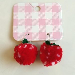 Strawberry Pompom Earrings